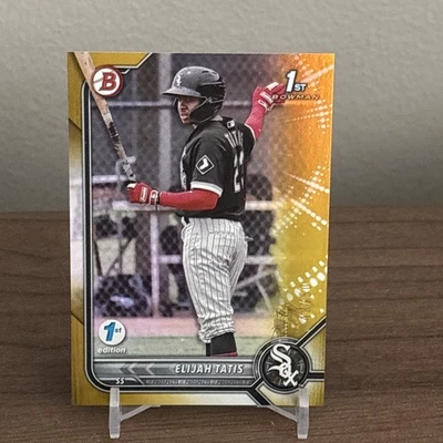 2022 Bowman Chrome 1st Elijah Tatis #BCP-23 Gold Refractor /50  - Image 1 of 2