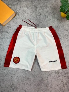 Manchester United Vintage 1996 1998 Home Football Shorts Umbro Size 34 L - Picture 1 of 9