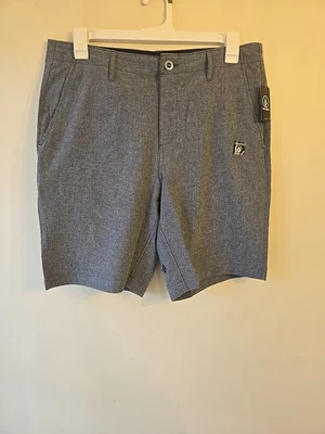 New Volcom Kerosene Hybrid Shorts 34” Charcoal Heather  Surf and turf 4 Way stre - Image 1 of 4