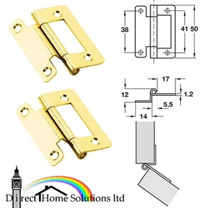 Par de bisagras de caravana de acero Hafele con manivela 15-19 mm espesor de puerta electro latón - Imagen 1 de 3