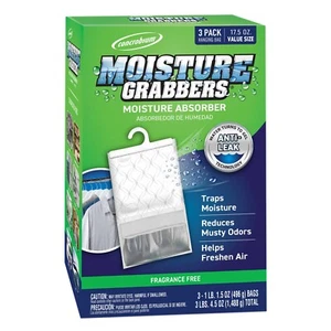 Concrobium 378467 Moisture Grabbers Moisture Absorber Packs, Fragrance Free, 3 B - Picture 1 of 1