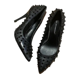 BCBGeneration Spiked Heels Women’s 8 Pointed Toe Leather Black - Picture 1 of 12