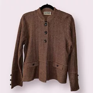 San Remo By Laura Knits Vintage Marled Knit Embossed Button Cardigan Size M - Bild 1 von 12