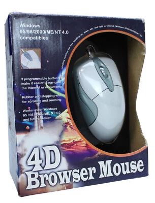 Ancienne souris 4D Browser Mouse Windows 95/98/2000/ME/NT/4.0 (A-557) - Photo 1/3