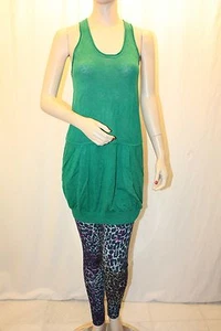 NEW BCBG MAX AZRIA ULT GREEN TUNIC TANK CRISS CROSS SW. TOP LXW1D504/B278 SIZE M - Picture 1 of 6