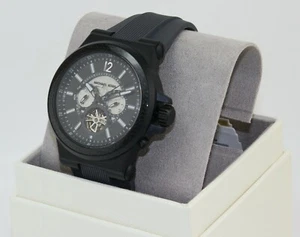 NEW AUTHENTIC MICHAEL KORS DYLAN GRAY BLACK AUTOMATIC SILICONE MENS MK9026 WATCH - Picture 1 of 12