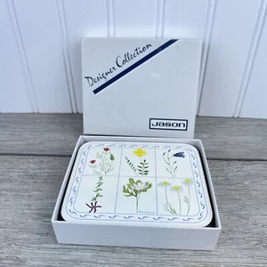 Jason Designer Collection Coasters (6) Flower Box Pattern New Zealand Vintage - Picture 1 of 12