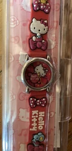 Hello Kitty Rubber Sanrio Watch Pink Unused NEW UNTESTED 2012 Vintage BRAND NEW - Picture 1 of 4