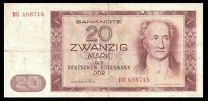 Germany Democratic Republic, 20 Deutsche Mark 1964,P-24 * J. WOLFGANG v. GOETHE - Picture 1 of 2