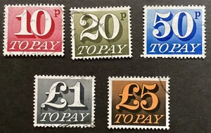 GB 1970 Postage Due, High Value stamps, Very Fine Used , excellent condition - Picture 1 of 2