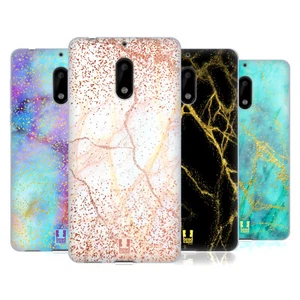 FUNDA DE GEL Y FONDO DE PANTALLA HEAD CASE DESIGNS CON IMPRESIONES DE MÁRMOL BRILLANTE PARA TELÉFONOS NOKIA 1 - Imagen 1 de 11