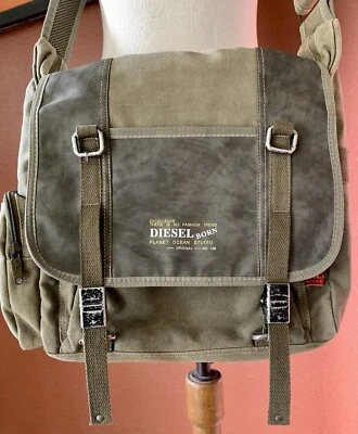 Bolsa de repuesto para mensajero DIESEL utilitaria militar Y2K lona caqui verde Foto 1 de 4