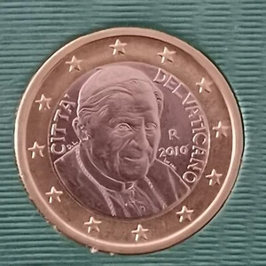 1 EURO VATICAN 2010 BU PAPE BENOIT XVI 2ème carte / ISSUE DU COFFRET / VATICANO - Picture 1 of 2