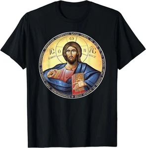 Nueva Camiseta Limitada Jesucristo Pantocrátor Ortodoxo Bizantino Icono - Imagen 1 de 5
