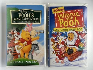 Disney’s Winnie The Pooh And Christmas To & Pooh’s Great Adventure Clamshell Vhs - Picture 1 of 2