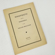 Vintage 1947 Free Mason Masonic Book Booklet Spanish Manifesto