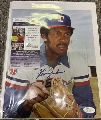Texas rangers Ferguson fergie jenkins autographed 8x10 photo JSA COA - Image 1 of 2