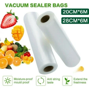Food Vacuum Sealer Bags 8"x20' 11"x20' Vaccum Saver Storage Seal Bag Kitchen US - Picture 1 of 14