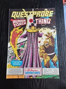 QUESTPROBE THING ANTORCHA HUMANA ESPECTRO REVISTA JUEGO ANUNCIO 8X11,5" MINI PÓSTER - Imagen 1 de 3
