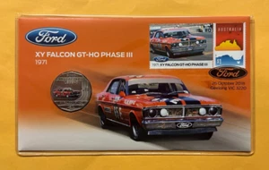 2018 PNC Ford XY Falcon GT-HO Phase III 50c Cents Coloured Coin & Stamps - Picture 1 of 2