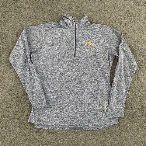 Nike NFL Dri-Fit Chargers Womens XL Blue 1/4 Zip Athletic Pullover Long Sleeve Cover