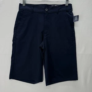 IZOD Chino Shorts Boys 16 Regular  3-Pocket School Uniform Wrinkle Free Navy New - Picture 1 of 12