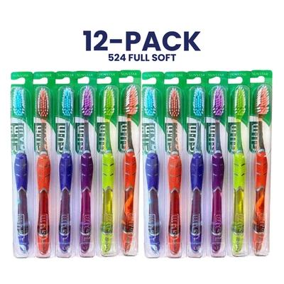 12-PACK GUM Technique Deep Clean Soft Toothbrush 524, FULL SIZE Bulk Toothbrush - Image 1 of 2