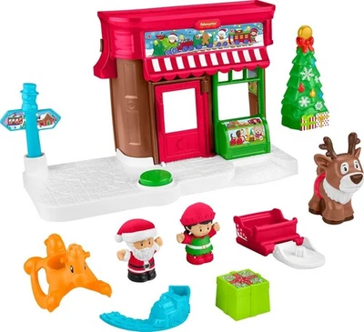 Fisher-Price Little People Juguetes para Niños Pequeños Navidad País de las Maravillas Juego de Juguetes con San Foto 1 de 4