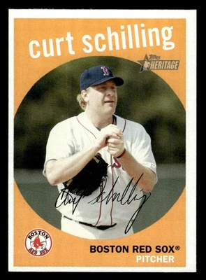 Tarjeta 2008 Topps Heritage #12 Curt Schilling Medias Rojas de Boston Foto 1 de 2