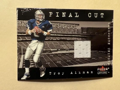 2001 Fleer Genuine Final Cut Jerseys Troy Aikman Jersey Game USed HOF **READ** - Image 1 of 3