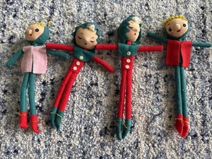 5 adornos navideños vintage años 50 Japón duxie elfo patas largas kitchey RARO DIFÍCIL DE ENCONTRAR - Imagen 1 de 5