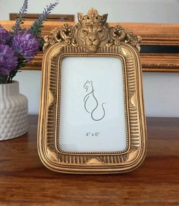 Bilderrahmen Barock Tiger Antik Stil gold Fotorahmen Prunkrahmen Stehrahmen Deko - Bild 1 von 9