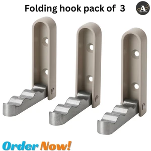 Nuevo paquete de 3 ganchos plegables IKEA KLYKET para ahorrar espacio de montaje en pared - Imagen 1 de 6