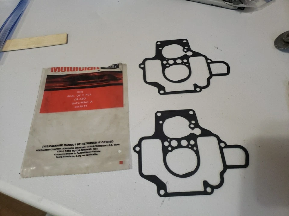 NOS Ford ESCORT Mercury LYNX Float Bowl Gasket E6PZ-9561-A 2BC 1.6 1.9 Lot Of 2 - Image 1 of 1