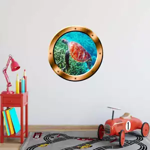 Calcomanía de pared de vinilo pelar y pegar ojo de buey bronce tortuga marina VWAQ - BP31 - Imagen 1 de 5
