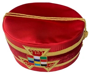 MASONIC Royal Arch RAM PHP Crown Crowns CAP RED HAT Size 59 - Bild 1 von 3