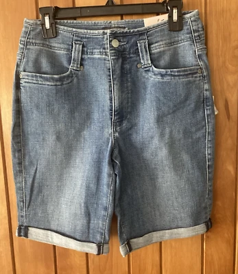 Nuevos pantalones cortos de mezclilla Ella de tiro alto NYDJ talla 6 con puños Foto 1 de 4