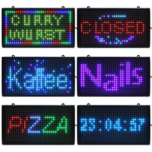 Programmierbares LED-Schild & Laufschrift Display 36 x 20 cm klein offen eis - Bild 1 von 8