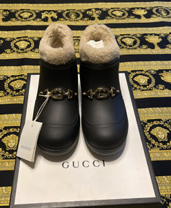 Neu IN Karton 100%Original Gucci Gg Trensen Gummi Stiefeletten Größe 36