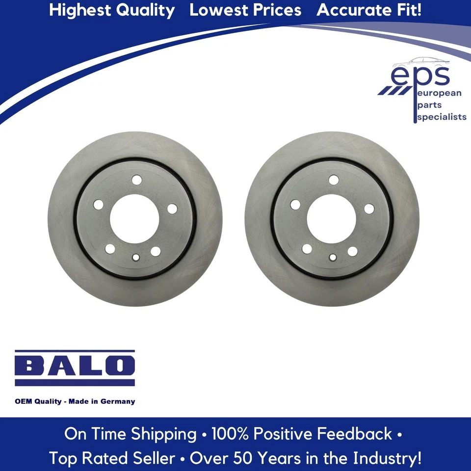 L & R Rear Brake Disc Rotors Select 88-94 BMW 7 i iL Balo 34 21 1 162 967 - Image 1 of 4