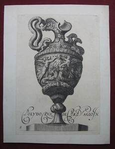 Cherubino Alberti: Vase Schlange 1580/Snake Print Kupferstich Caravaggio - Bild 1 von 4