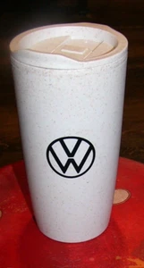Volkswagen Thermo Mug Travel Flask Coffee Cup  VW Golf Amarok ID Polo Passat New - Picture 1 of 4