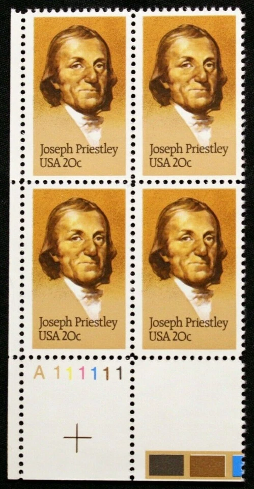 US Plate Blocks Stamps #2038 ~ 1983 JOSEPH PRIESTLY 20c MNH SP1455 - Image 1 of 1