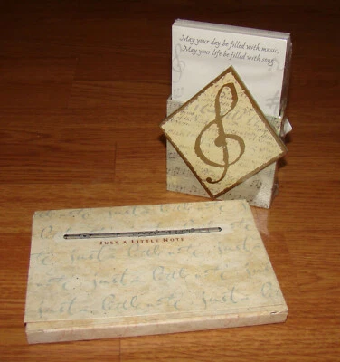 Hallmark Musical NOTES Memo Pad with Holder (ST3427) Cards/Envelopes (BM2128) - Image 1 of 4