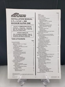 1995 MerCruiser Installation Manual - Magnum Alpha One - 5.7L  5.7LX  350 - Imagen 1 de 5