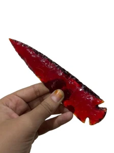 Roter Obsidian scharfe Pfeilspitze Glas Kristall Größe 5" Zoll Kristallpfeil. - Bild 1 von 1
