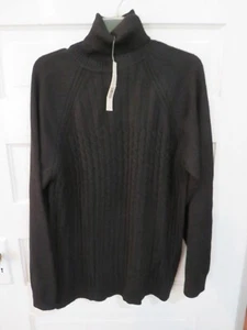 Men's Perry Ellis Large Black Long Sleeve Turtleneck Sweater New With Tag - Picture 1 of 11