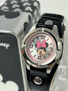 Disney Minnie Mouse MCK362S Watch - Black Band - Lights Ups - New Batteries - Picture 1 of 11