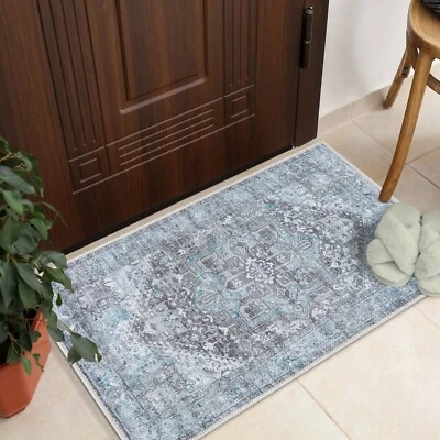 GLN Rugs Memphis - Machine Washable Area Rug - Turkish Ice Blue/Gray Home Rugs - Image 1 of 4