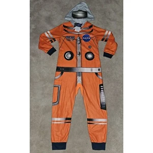NEW Orange NASA Flight Crew Suit Hooded Pajamas Boy Girl 6/7 Costume Astronaut - Picture 1 of 10